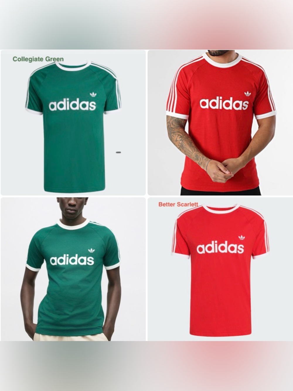 Adidas Originals 3- Stripes Simple Ringer Tee,